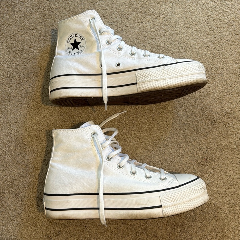 White Platform Converse
